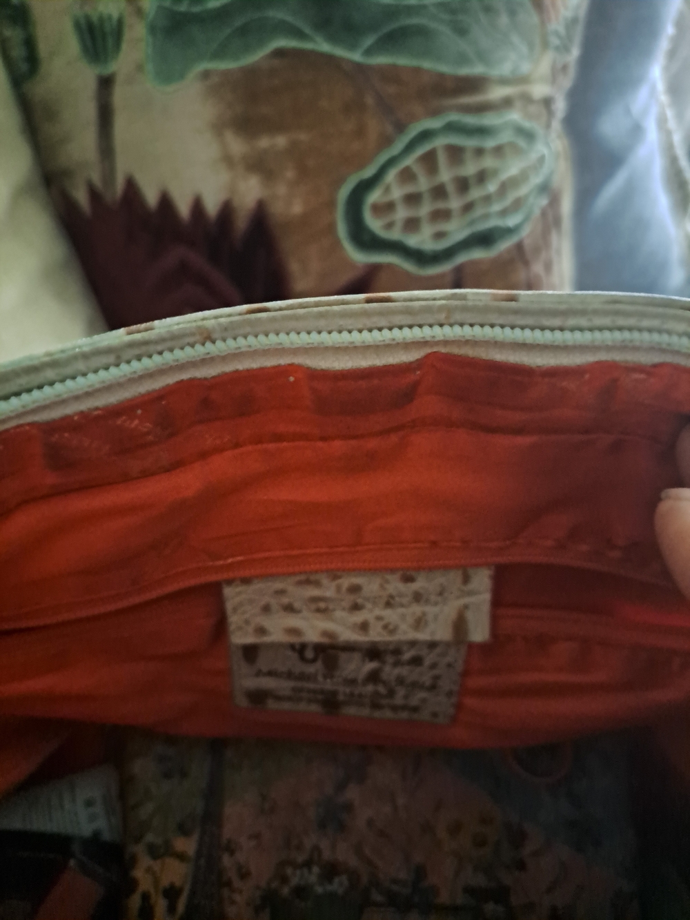 Women's Shoulder Bag with Orange Interior